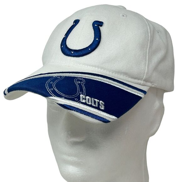 Indianapolis Colts Hat Cap NFL Football 6 Panel Strapback White - Picture 1 of 10